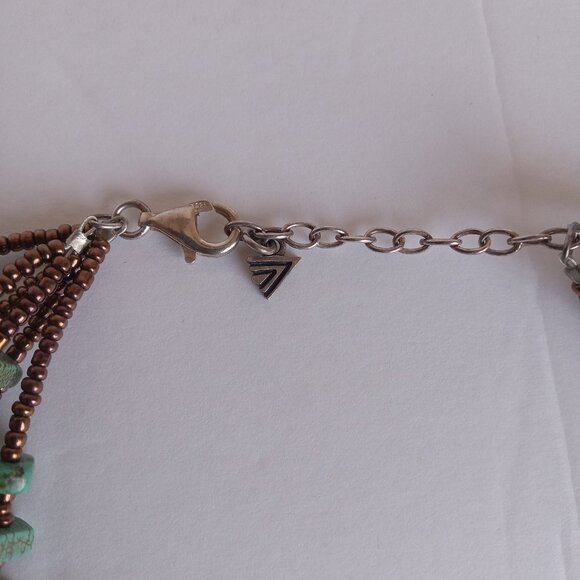 Genuine Signed Silpada 925 and Turqoise 6 Strand Necklace - Picture 4 of 7